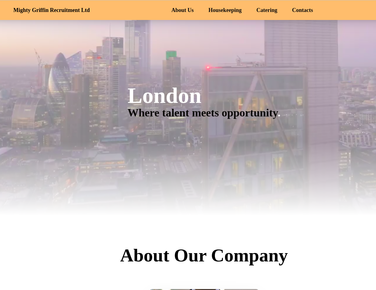 Информативен сайт - mightygriffinrecruitment.com